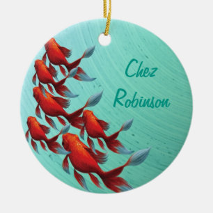 Koi Japanese Oriental Fish Ceramic Ornament