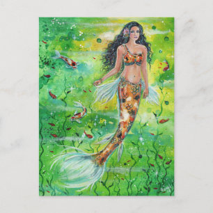 Koi mermaid Lily by Renee Lavoie Postcard