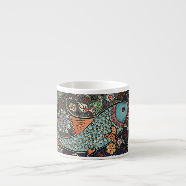 Koi Mosaic Espresso Cup (Front)