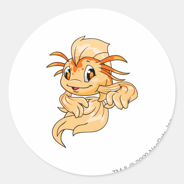 Koi Orange Classic Round Sticker (Front)