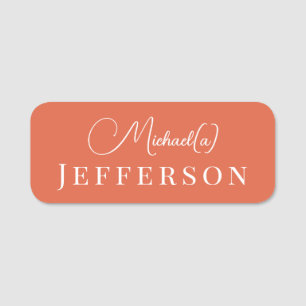 Koi Orange Elegantly Handwritten Professional Name Tag