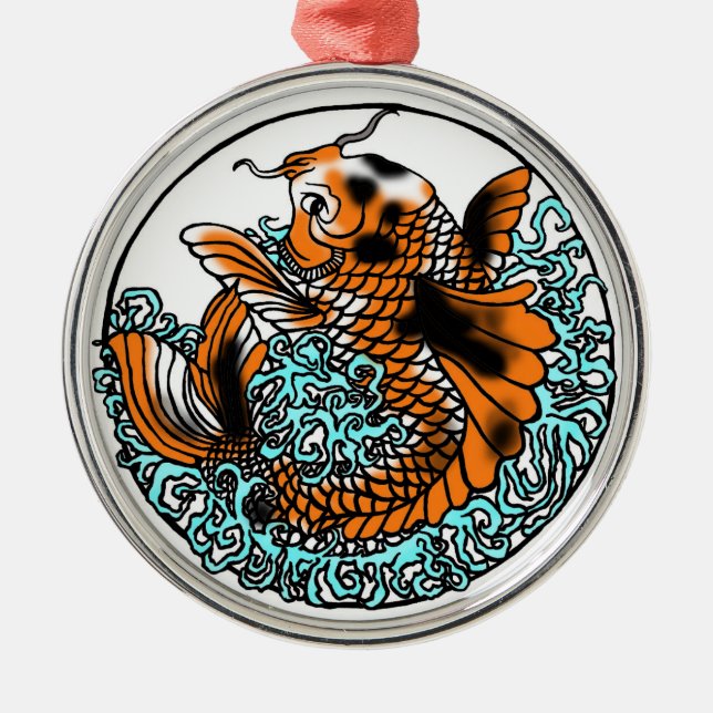 Koi Ornament Hand Drawn Digitally Coloured (Front)