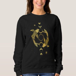 Koi Outfit Ying Yang Carp Sun Moon Phase Japan Sty Sweatshirt