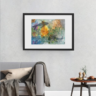 Koi Painting Doodle Fish Art Watercolor Poster