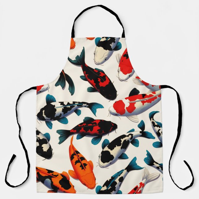 Koi Pattern All-Over Print Kitchen Apron (Front)