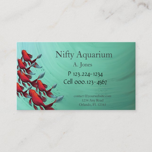 Koi Pet Store/Aquarim or Pond Cleaner Business Card (Front)
