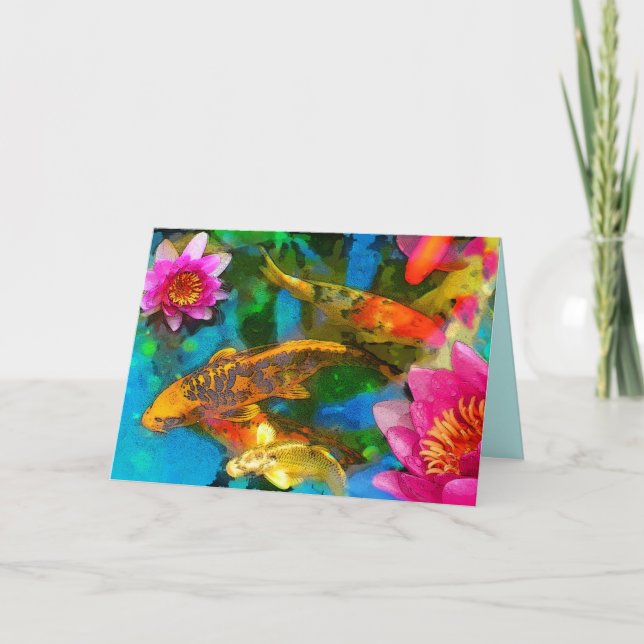 Koi play, Koi greeting cards (Front)