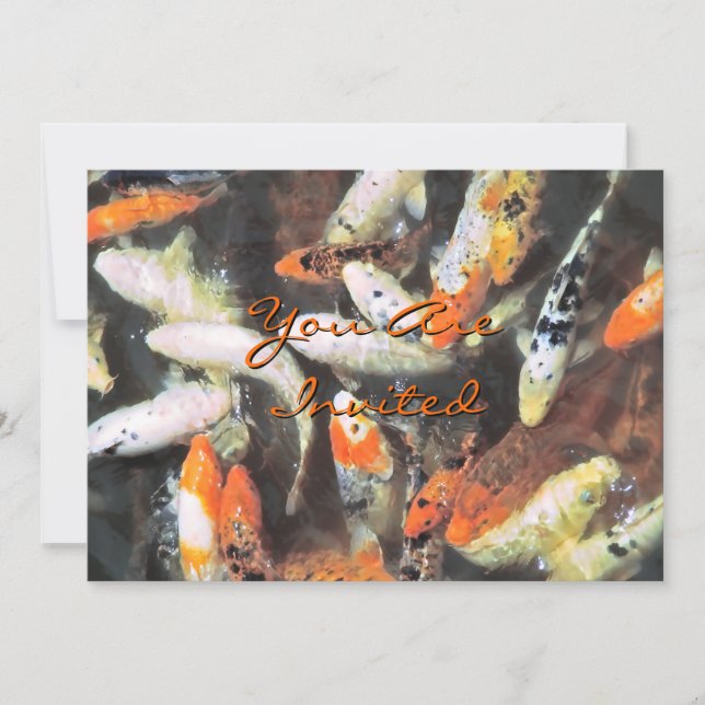Koi Pond Artistic Photo Invitation (Front)