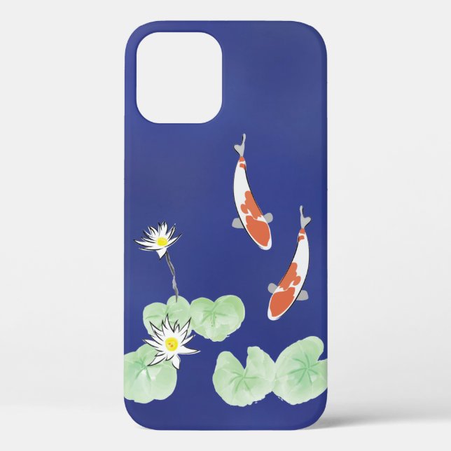 Koi Pond Blue Case-Mate iPhone 12 Case (Back)