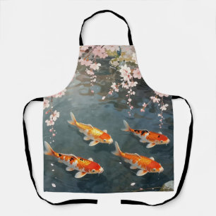 Koi Pond Cherry Blossom Serenity Apron