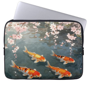 Koi Pond Cherry Blossom Serenity Laptop Sleeve