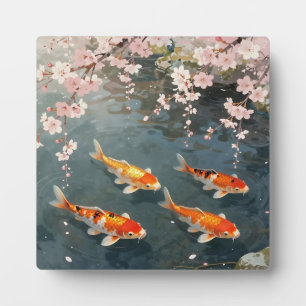 Koi Pond Cherry Blossom Serenity Plaque