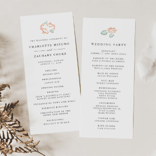 Koi Pond Double Sided Wedding Program