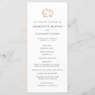 Koi Pond Double Sided Wedding Program