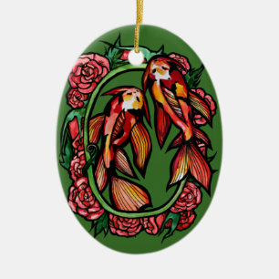 Koi Pond Fish Art Japanese Koi Ponds Ceramic Ornament