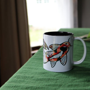 Koi Pond Fish Artwork                              Two-Tone Coffee Mug