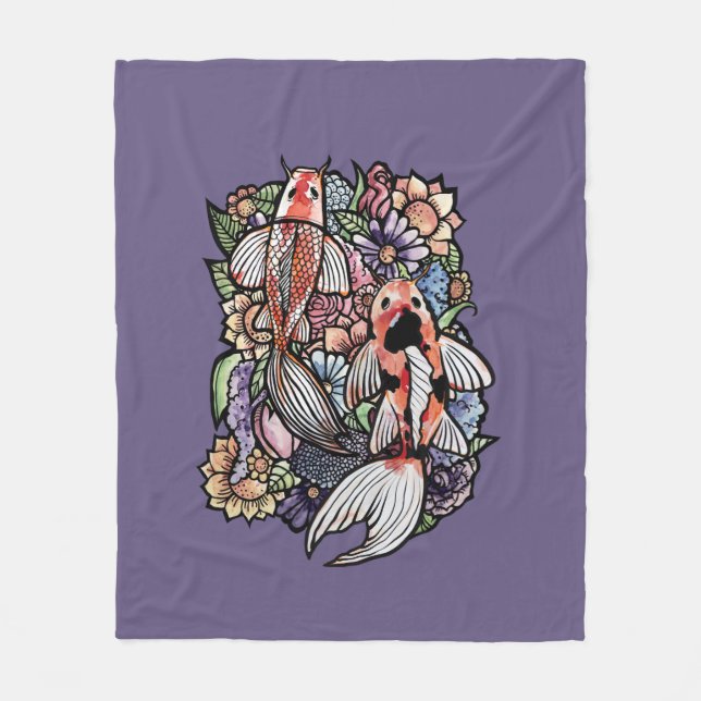 Koi Pond                                           Fleece Blanket (Front)