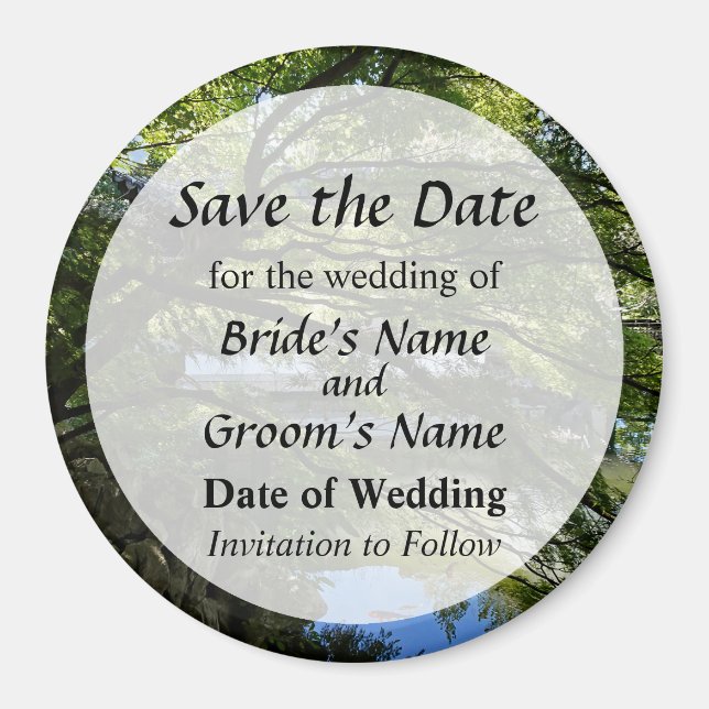 Koi Pond in Chinese Garden Save the Date Magnet (Front)
