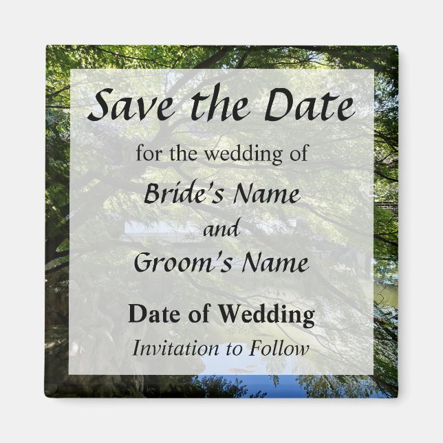 Koi Pond in Chinese Garden Save the Date Magnet (Front)