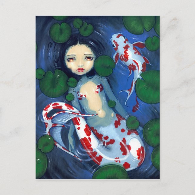 "Koi Pond Mermaid" Postcard (Front)