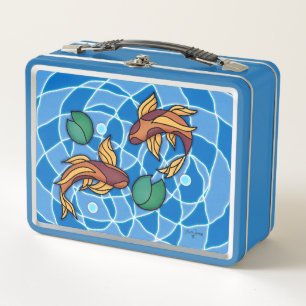 Koi Pond Metal Lunch Box