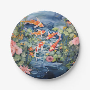 Koi Pond Paper Plate