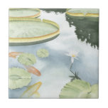 Koi Pond Reflection with Fish and Lilies Ceramic Tile<br><div class="desc">Catch your reflection in this attractive koi pond. Watch as the fish seem to swim and the lilies float past you thanks to the lifelike rendering by Chariklia Zarris. This would make an amazing gift for a family member or your significant other!</div>