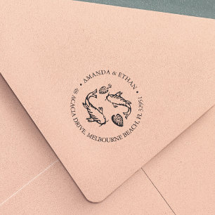 Koi Pond Return Address Self-inking Stamp