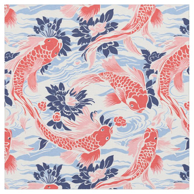 Koi Pond Serenity Fabric (Close Up)