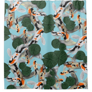Koi pond shower curtain