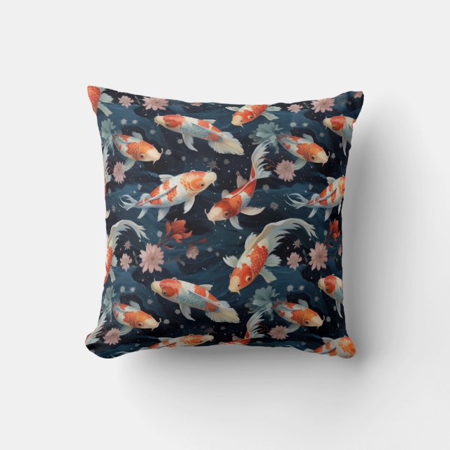 Koi Pond Throw Pillow (Front)