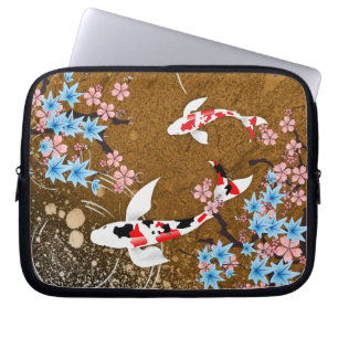 Koi Pond - wood - Japanese Design Laptop Sleeve