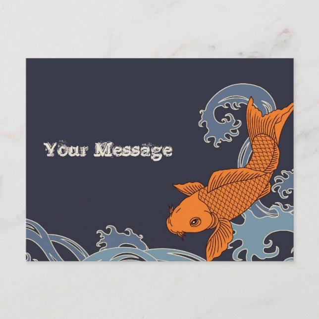 Koi Postcard (Navy) (Front)