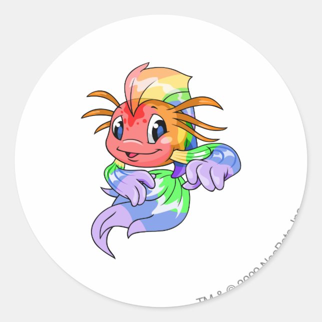 Koi Rainbow Classic Round Sticker (Front)