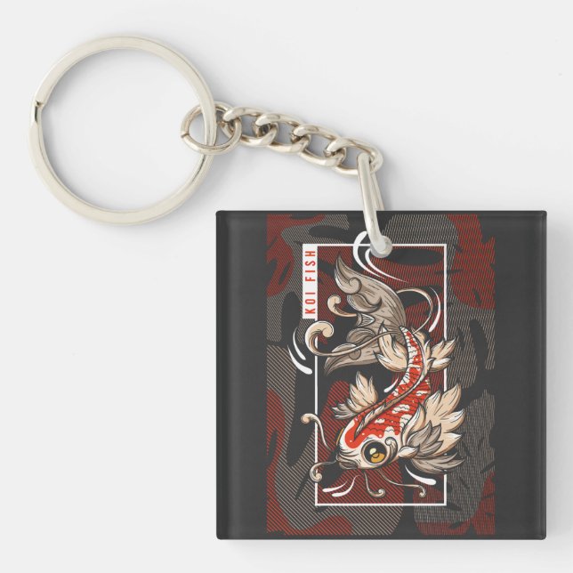 Koi Spirit – Bold Japanese Aesthetic Key Ring (Front)