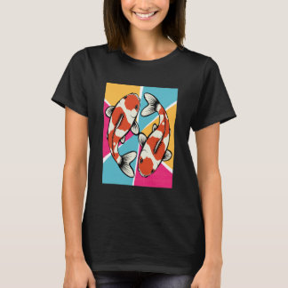 Koi Swimming Harmony Pond Culture Japanese Garden  T-Shirt