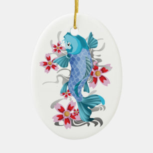 Koi Tattoo Ceramic Ornament