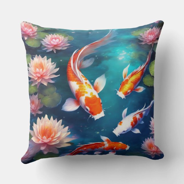 Koi Throw Pillow (Back)