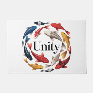 Koi Unity Symbol Harmony Zen Inspired Home Energy Doormat