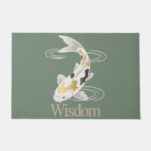 Koi Wisdom Symbol Mindful Living Zen Inspired Doormat