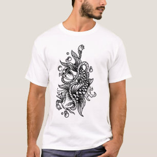 Koi with bells and rope tattoo design T-Shirt