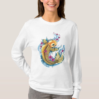 Koi with Cherry Blossoms Hoodie T-Shirt