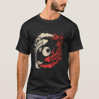 Koi Yin Yang Koi Fish Japanese Koi Carp Fish Asian T-Shirt