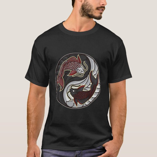 Koi Yin Yang Koi Ying Yang Koi Yoga T-Shirt (Front)