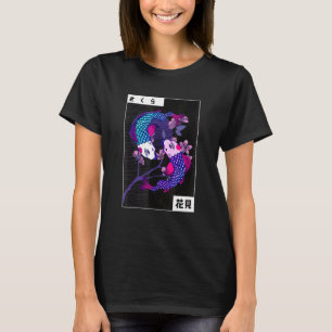 Koi Yin Yang Opposite Swimming Jewels Fish Cherry  T-Shirt