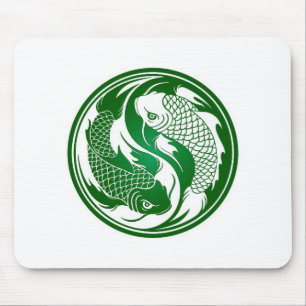 koi yin yang white green.jpg mouse pad