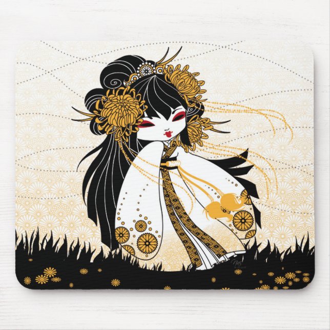kokeshi chrysanthème mouse pad (Front)