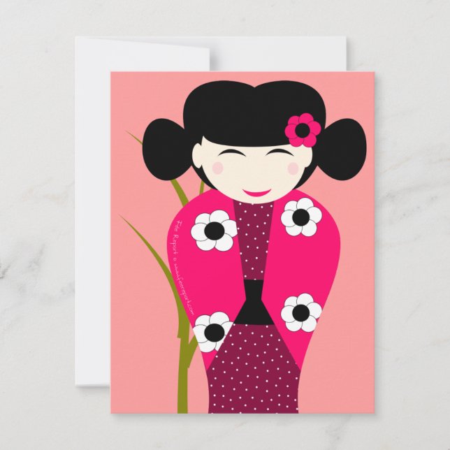 Kokeshi Doll Birth Card (Front)