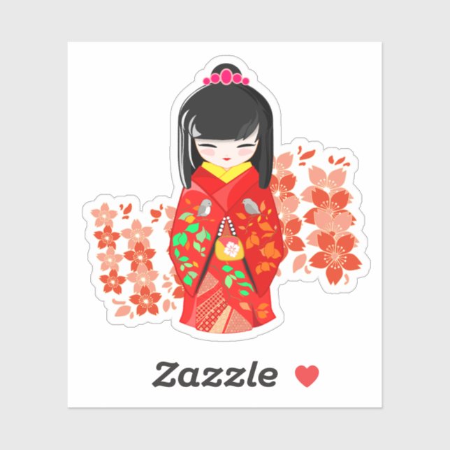 Kokeshi Doll Cherry Blossom (Sheet)