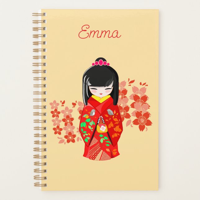 Kokeshi Doll Cherry Blossom Planner (Front)